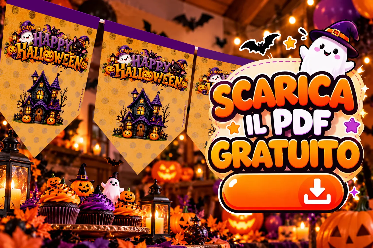 Scarica il gagliardetto per la tua festa di halloween!